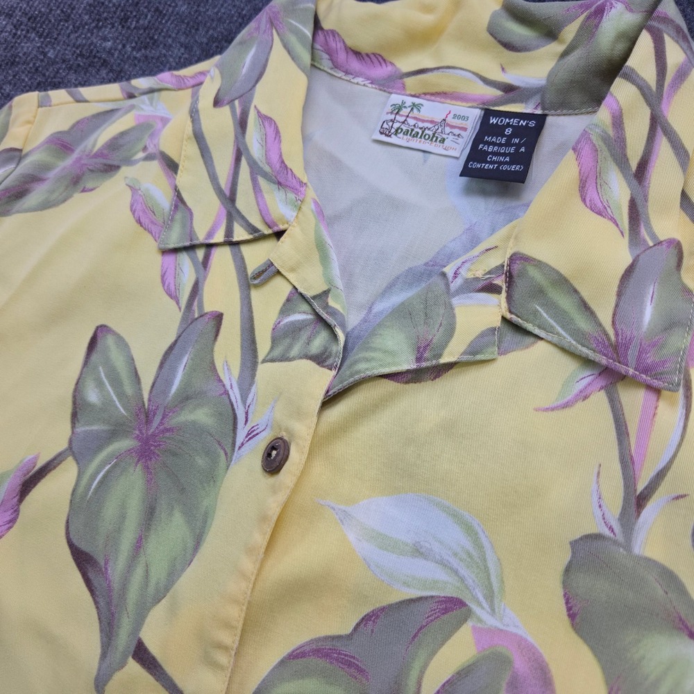 Patagonia Pataloha Women 8 Yellow Tencel Floral Limited Edition 2003 Camp Shirt